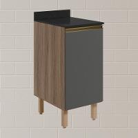 Balcao Com Tampo 1 Porta 40 Cm Mdf 12218 Carvalho Toq Chumbo Nicioli - 5