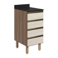 Balcao Com Tampo 4 Gavetas 40 Cm Mdf 16410 Carvalho Toq Bianco Toq Nicioli - 1