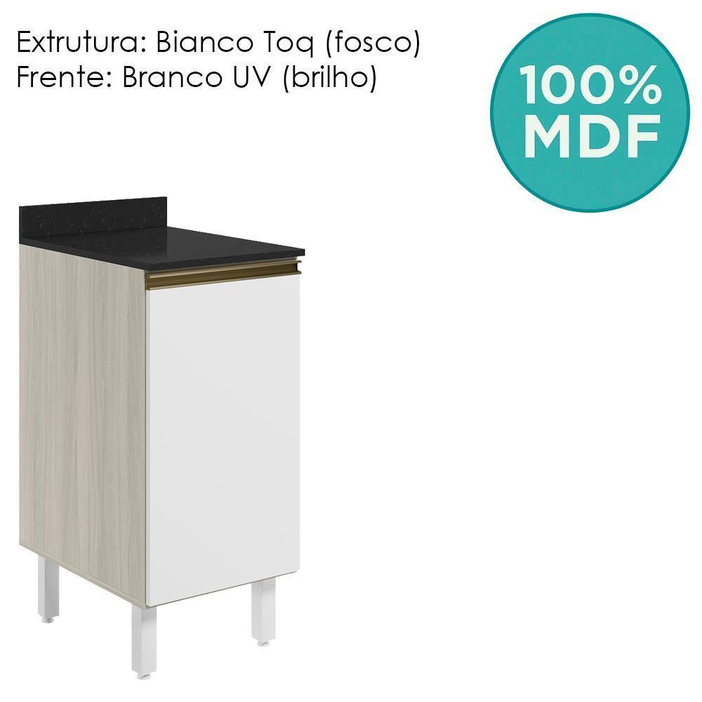 Balcao Com Tampo 1 Porta 40 Cm Mdf 12218 Bianco Toq Branco Uv Nicioli - 5
