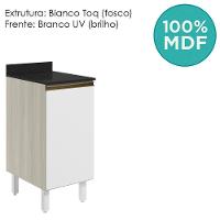 Balcao Com Tampo 1 Porta 40 Cm Mdf 12218 Bianco Toq Branco Uv Nicioli - 5