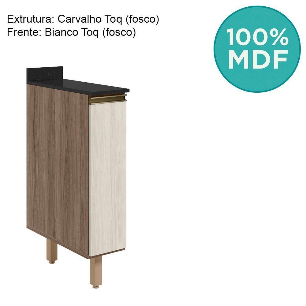 Balcao Com Tampo 1 Porta 20cm Mdf 16796 Carvalho Toq Bianco Toq Nicioli - 4