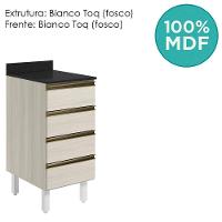 Balcao Com Tampo 4 Gavetas 40 Cm Mdf 16410 Bianco Toq Bianco Toq Nicioli - 2