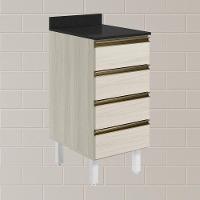 Balcao Com Tampo 4 Gavetas 40 Cm Mdf 16410 Bianco Toq Bianco Toq Nicioli