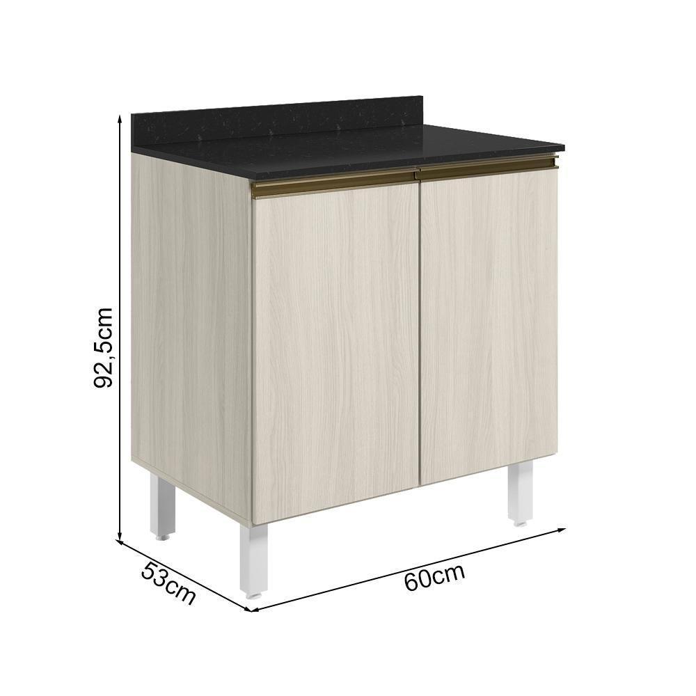 Balcao Com Tampo 2p 60 Cm Mdf Kali 12220 Bianco Toq Bianco Toq Nicioli - 3