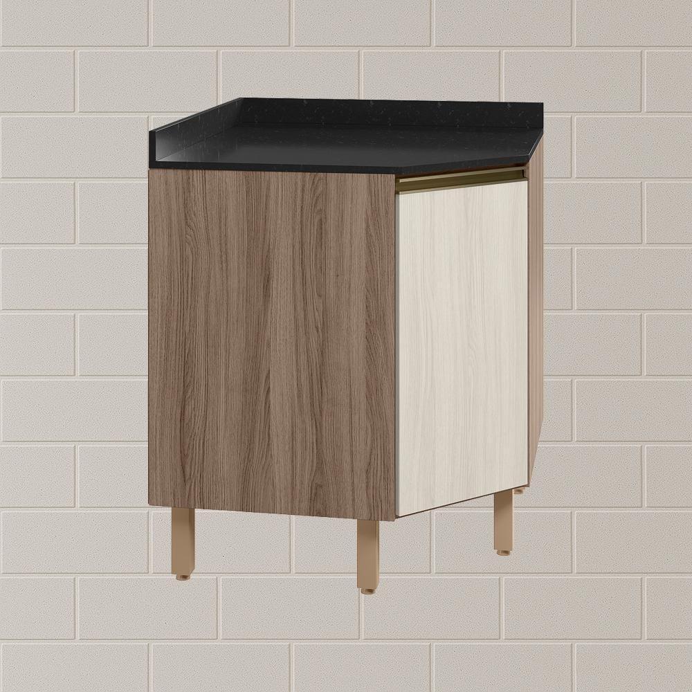 Balcao Canto Obliquo Tampo Mdf Kali 12222 Carvalho Toq Bianco Toq Nicioli - 8