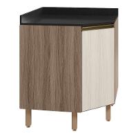 Balcao Canto Obliquo Tampo Mdf Kali 12222 Carvalho Toq Bianco Toq Nicioli - 1