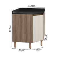 Balcao Canto Obliquo Tampo Mdf Kali 12222 Carvalho Toq Bianco Toq Nicioli - 3