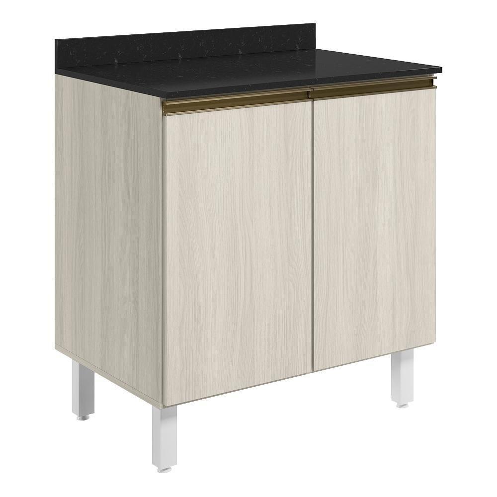 Balcao Com Tampo 2 Portas 80 Cm Mdf Kali 12223 Bianco Toq Bianco Toq Nicioli - 1