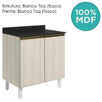 Balcao Com Tampo 2 Portas 80 Cm Mdf Kali 12223 Bianco Toq Bianco Toq Nicioli