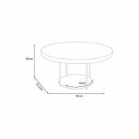 Mesa De Centro Redonda Mdf Pés Metálicos Mia Cinamomo H01 - D'rossi - 3