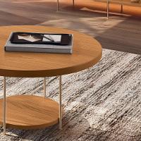 Mesa De Centro Redonda Mdf Pés Metálicos Mia Cinamomo H01 - D'rossi - 4