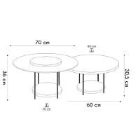Mesa De Centro Para Sala Pés Metálicos Kit 2 Mia Cinamomo H01 - D'rossi - 3