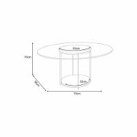 Mesa De Centro Redonda Tampo De Vidro Pés Metálicos Mia Cinamomo H01 - D'rossi - 3