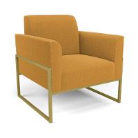 Poltrona Sala Estar Industrial Alta Dourado Marisa Bouclê Mostarda D03 - D'rossi - 1