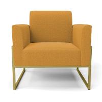 Poltrona Sala Estar Industrial Alta Dourado Marisa Bouclê Mostarda D03 - D'rossi - 5