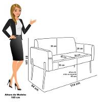 Namoradeira E 2 Poltronas Pé Ferro Dourado Marisa Bouclê Grafite D03 - D'rossi - 5
