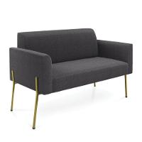 Namoradeira E 2 Poltronas Pé Ferro Dourado Marisa Bouclê Grafite D03 - D'rossi - 7