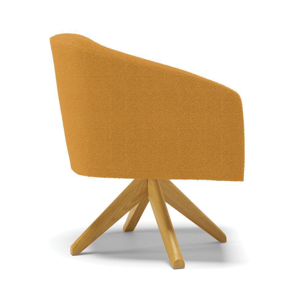 Poltrona Decorativa Giratória Ma30 Kit 2 Stella Bouclê Mostarda D03 - D'rossi - 8