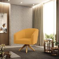 Poltrona Decorativa Giratória Ma30 Kit 2 Stella Bouclê Mostarda D03 - D'rossi - 2