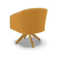 Poltrona Decorativa Giratória Ma30 Kit 2 Stella Bouclê Mostarda D03 - D'rossi - 7