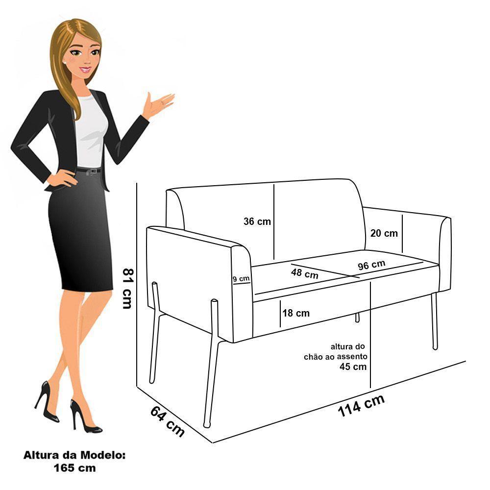 Namoradeira E Poltrona Pé Ferro Dourado Marisa Bouclê Grafite D03 - D'rossi - 5