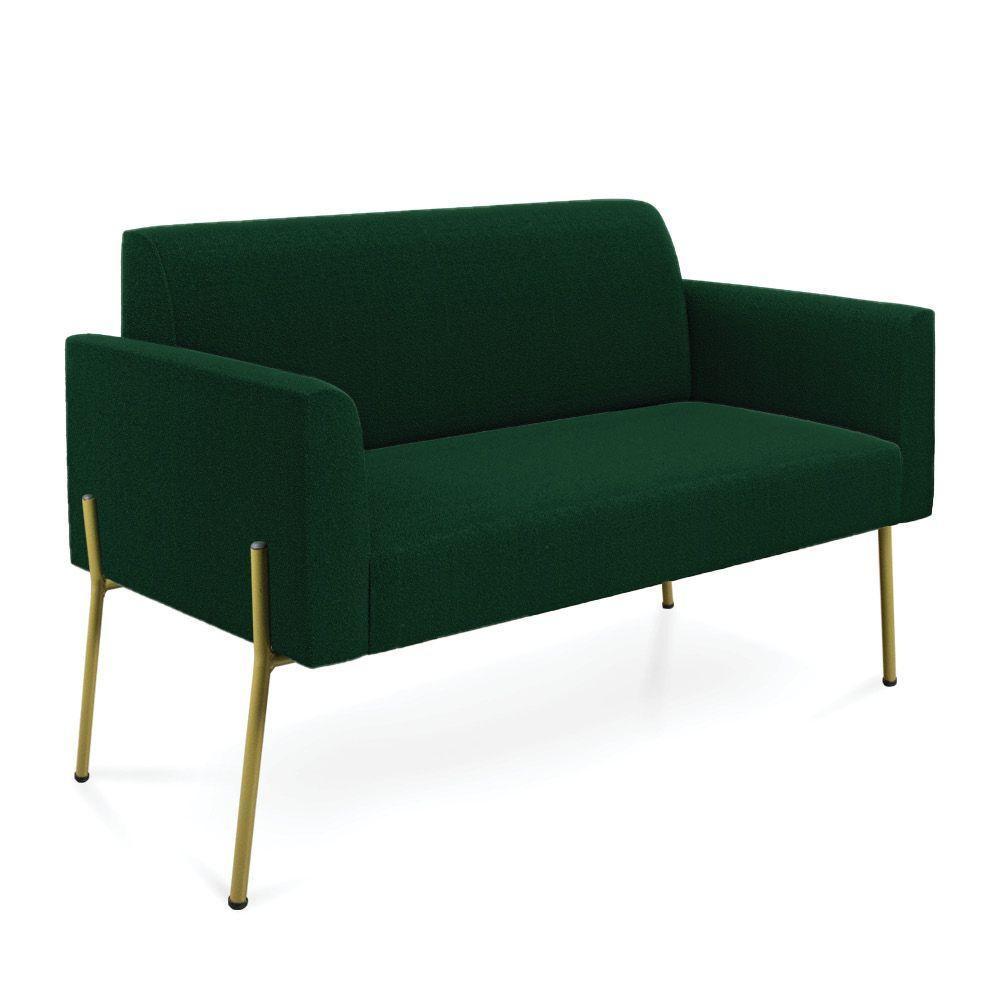 Namoradeira E 2 Poltronas Pé Ferro Dourado Marisa Bouclê Verde D03 - D'rossi - 7