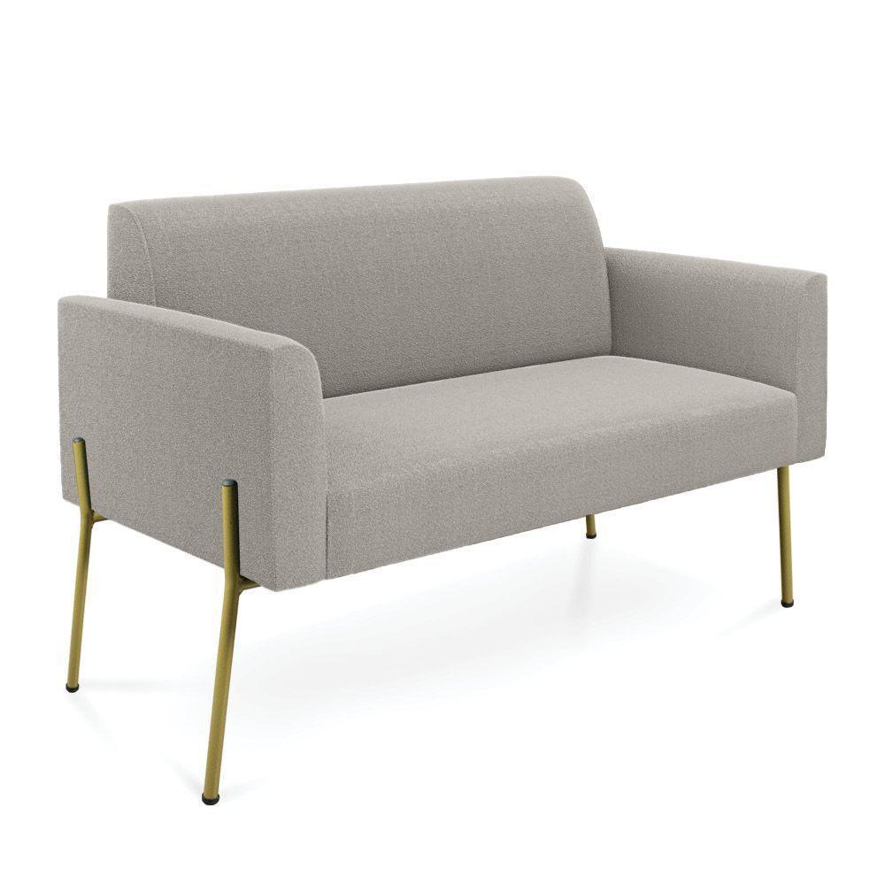 Namoradeira E Poltrona Pé Ferro Dourado Marisa Bouclê Cinza D03 - D'rossi - 7