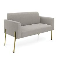 Namoradeira E Poltrona Pé Ferro Dourado Marisa Bouclê Cinza D03 - D'rossi - 7