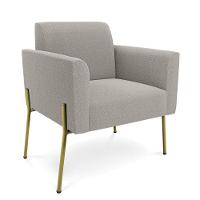 Namoradeira E Poltrona Pé Ferro Dourado Marisa Bouclê Cinza D03 - D'rossi - 8