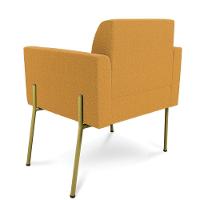 Poltrona Sala Estar Pé Ferro Dourado Kit 2 Marisa Bouclê Mostarda D03 - D'rossi - 7