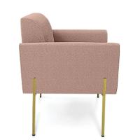 Poltrona Sala Estar Pé Ferro Dourado Kit 2 Marisa Bouclê Rosê D03 - D'rossi - 6