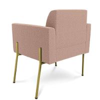 Poltrona Sala Estar Pé Ferro Dourado Kit 2 Marisa Bouclê Rosê D03 - D'rossi - 7