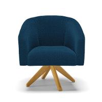 Poltrona Decorativa Giratória Ma30 Kit 2 Stella Bouclê Azul D03 - D'rossi - 5