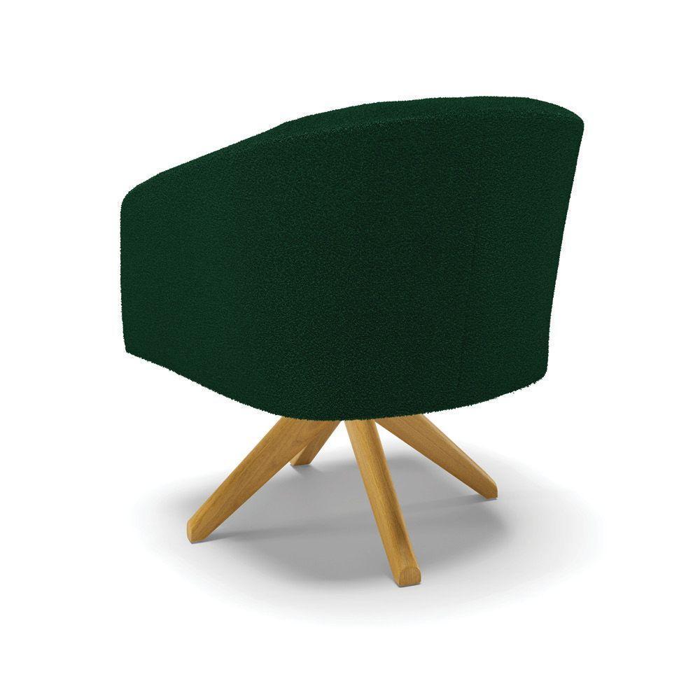 Poltrona Decorativa Giratória Ma30 Kit 2 Stella Bouclê Verde D03 - D'rossi - 8