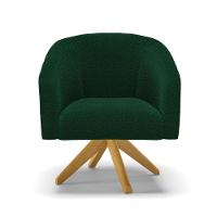 Poltrona Decorativa Giratória Ma30 Kit 2 Stella Bouclê Verde D03 - D'rossi - 5