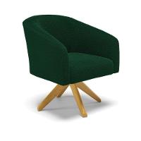 Poltrona Decorativa Giratória Ma30 Kit 2 Stella Bouclê Verde D03 - D'rossi - 6