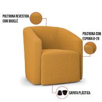 Poltrona Decorativa Orgânica Kit 2 Stella Max Bouclê Mostarda D03 - D'rossi - 3