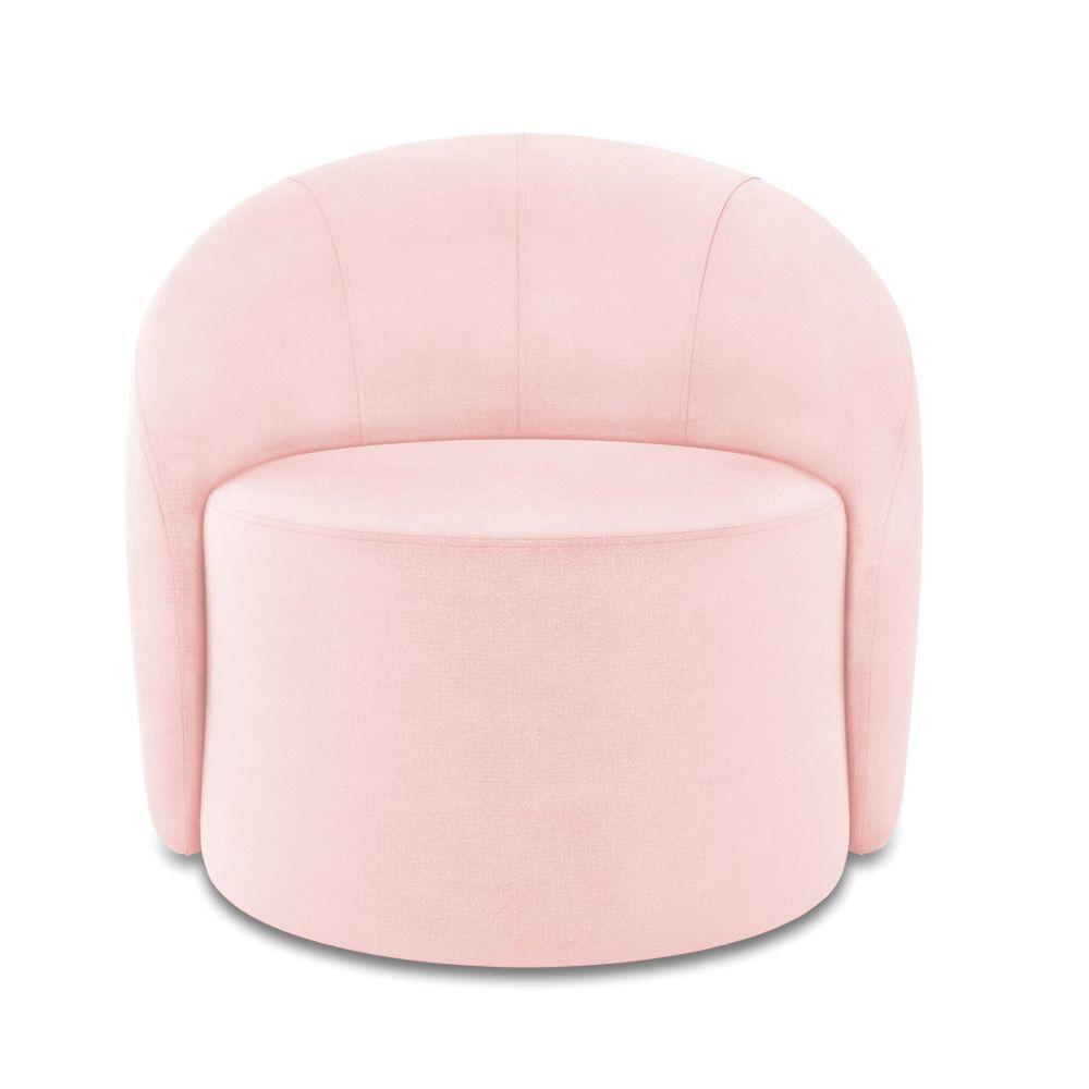 Poltrona Decorativa Orgânica Kit 2 Lua Suede Rosa Bebê D03 - D'rossi - 5