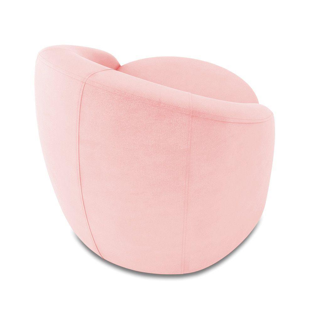 Poltrona Decorativa Orgânica Kit 2 Lua Suede Rosa Bebê D03 - D'rossi - 7