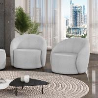 Poltrona Orgânica Kit 2 Lua Bouclê Cinza D03 - D'rossi - 2