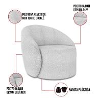 Poltrona Orgânica Kit 2 Lua Bouclê Cinza D03 - D'rossi - 3