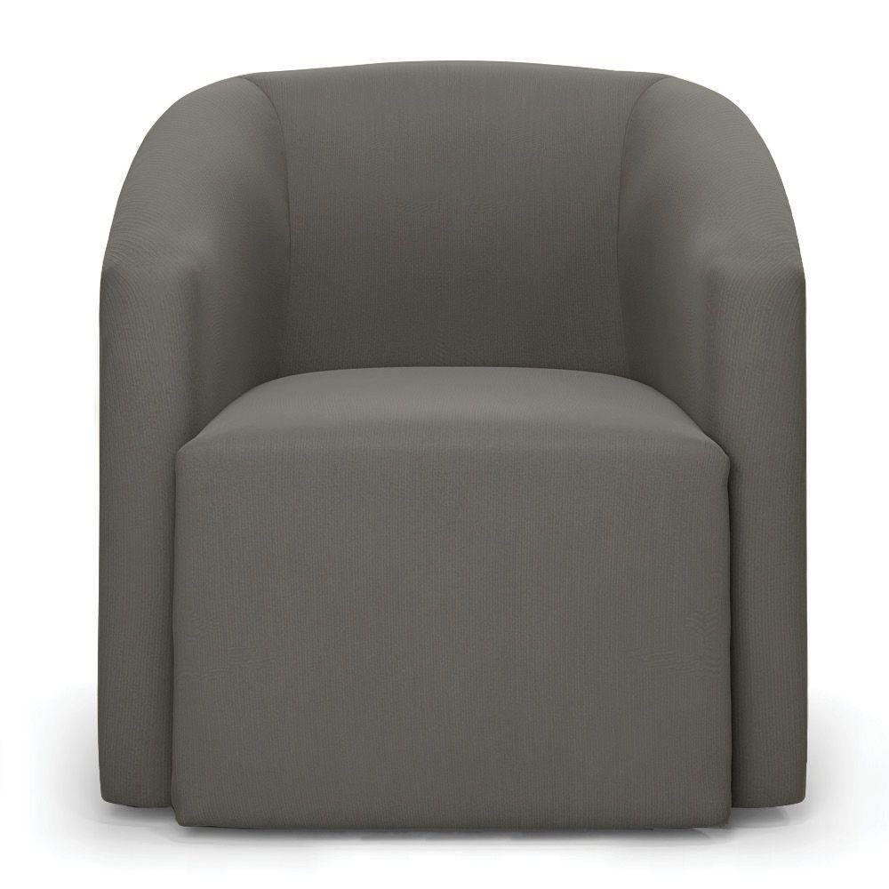 Poltrona Decorativa Orgânica Kit 2 Stella Max Suede Grafite D03 - D'rossi - 5