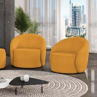 Poltrona Orgânica Kit 2 Lua Bouclê Mostarda D03 - D'rossi - 2