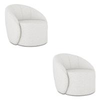 Poltrona Decorativa Orgânica Kit 2 Lua Linho Cinza D03 - D'rossi - 1