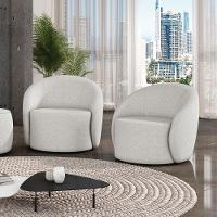 Poltrona Decorativa Orgânica Kit 2 Lua Linho Cinza D03 - D'rossi - 2