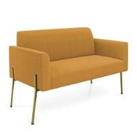 Namoradeira E 2 Poltronas Pé Ferro Dourado Marisa Bouclê Mostarda D03 - D'rossi - 7