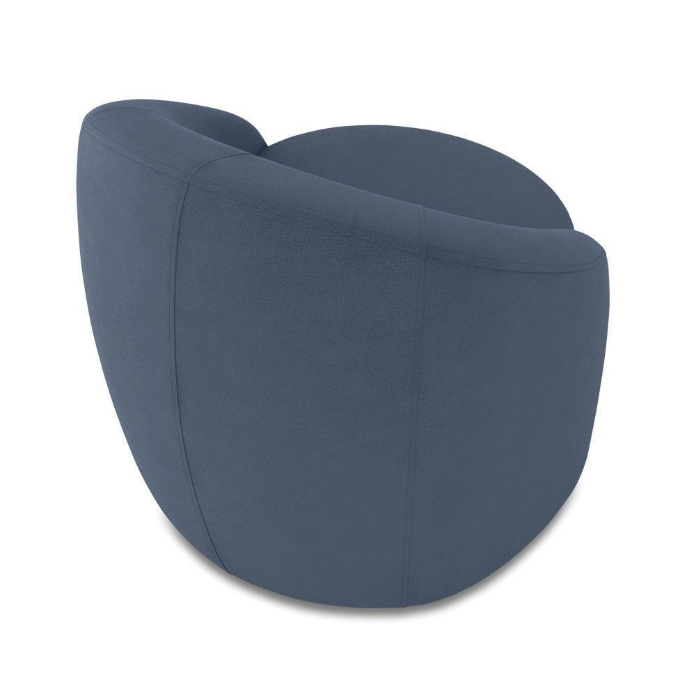 Poltrona Decorativa Orgânica Kit 2 Lua Suede Azul Mar D03 - D'rossi - 7