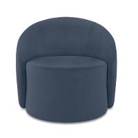 Poltrona Decorativa Orgânica Kit 2 Lua Suede Azul Mar D03 - D'rossi - 5