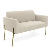 Namoradeira E 2 Poltronas Pé Ferro Dourado Marisa Bouclê D03 - D'rossi Cor Cinza - 7