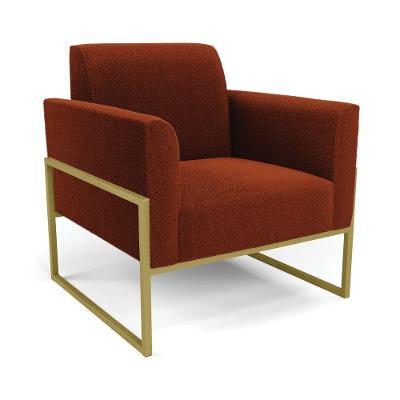 Poltrona Sala Estar Industrial Alta Dourado Marisa Bouclê Terra D03 - D'rossi